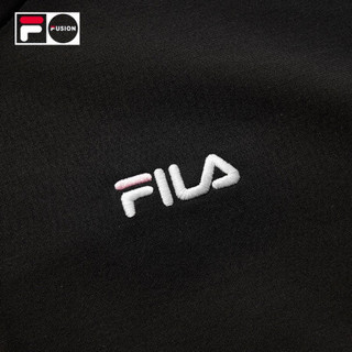 FILA FUSION 斐乐 女士针织外套 2020冬季新款运动纯棉网球服 深黑-BK 155/76A/XS