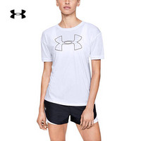 安德玛官方UA Performance女子运动短袖T恤Under Armour1351976 白色100 S