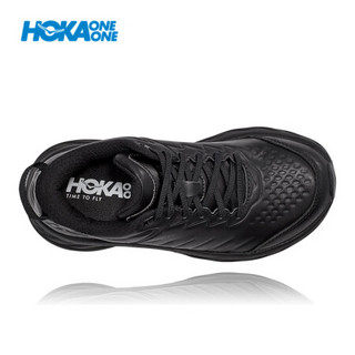 HOKA ONE ONE女邦代SR休闲鞋健步鞋Bondi SR舒适轻便皮革运动鞋 黑色/黑色 US 7/ 240mm
