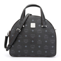 MCM 奢侈品 女士 Essential Visetos Original系列黑色半月形手提单肩斜挎包 MWTASSE18BK001