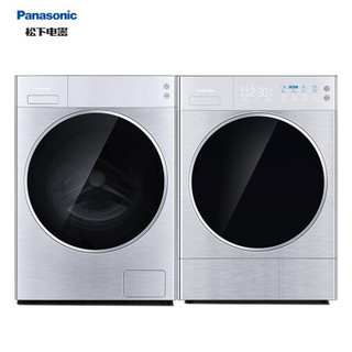 松下(Panasonic)10公斤光动银除菌滚筒洗衣机+9kg热泵除菌烘干机 XQG100-L166+NH-9098V
