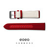 EOEO帆布精钢手表带男女通用中性透气针扣哑光20mm手表带配件 红帆布带