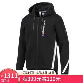 Puma彪马男BMW M Motorsport宝马连帽外套拉链纯色休闲595189 Puma Black L