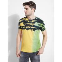 GUESS盖斯男士夏季清凉五分袖扎染T恤短袖休闲上衣M0G391K9RM3 multi l