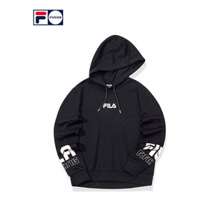 FILA 斐乐 女士运动卫衣 T11W043201F-BK 深黑色 L