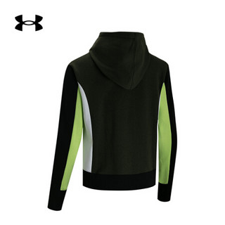 安德玛官方UA Embroidered女子抓绒运动拉链连帽外套Under Armour1362419 绿色310 XS