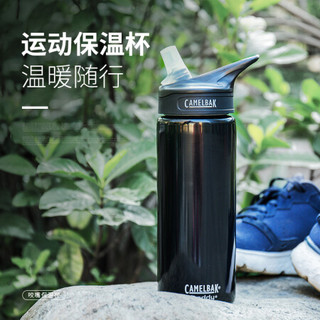 驼峰（CAMELBAK）冰球水壶 户外运动水壶室内不锈钢吸管水杯双层保温水瓶 配加长吸管长嘴 【600ml苍蓝色】送加长吸管