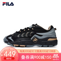 FILA 斐乐 男鞋 斐乐官方 掠夺者男子跑步鞋 2020新品ins潮流轻质复古跑鞋休闲鞋 黑色/中灰色-BG 40