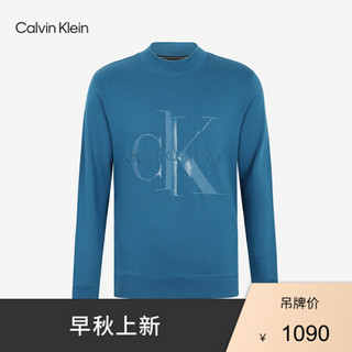 CK Jeans 2020秋冬款 男装层叠反光刺绣LOGO长袖卫衣 J316508 CZ8-蓝色 S