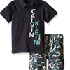 Calvin Klein 卡尔文·克莱 小童套装两件套polo衫+短裤 灰色 2岁