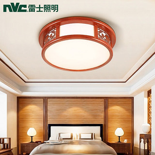 nvc-lighting 雷士照明 中式灯具led吸顶灯 古典实木仿羊皮灯 18W *3件