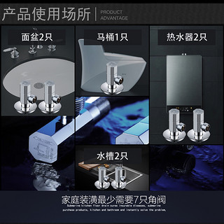 潜水艇全铜加长加厚冷热水龙头马桶4分四分三角阀门八字阀止水阀