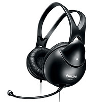 PHILIPS 飞利浦 SHM1900 耳罩式头戴式有线耳机 黑色 直型