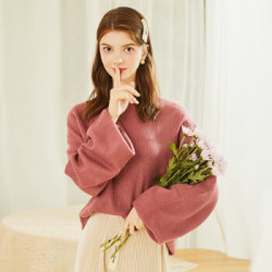 阿依莲 193241a895 松套头长袖慵懒风 针织衫