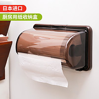 日本进口inomata磁石冰箱纸巾架厨房卷纸纸巾盒保鲜膜收纳置物架