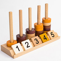 儿童数学习启蒙教具宝宝计算架数字套柱1-2-3-6周岁4早教益智玩具