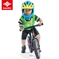 Santic森地客儿童骑行服平衡车滑步车服装专业背带套装带护具女童