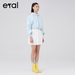 ERAL/艾莱依2020秋冬新款时尚羽绒服女一抽变蓬休闲羽绒短大衣潮 天空蓝 155