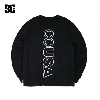 DCSHOES CENTER LS M 19冬新款纯棉男士休闲长袖T恤 GDYZT19402 黑夹色-BLK M