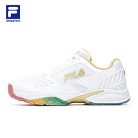 FILA ATHLETICS 斐乐女网球鞋2020新款训练鞋秋季柔软轻便运动鞋 斐乐白/金色-FW 36.5