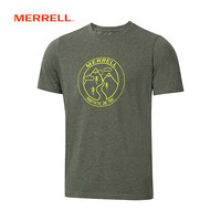 MERRELL迈乐20年新款男士运动休闲透气印花短袖T恤JAMF26080 橄榄绿 XXL