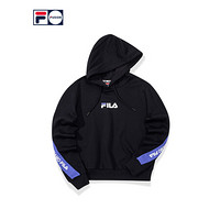 FILA FUSION 斐乐 女子连帽卫衣 2020秋季新款网球运动潮流休闲服 深黑-BK 155/76A/XS