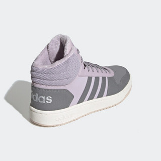 阿迪达斯官网 adidas neo HOOPS 2.0 MID 女鞋休闲运动鞋EE7878 紫粉/灰色 36.5(225mm)