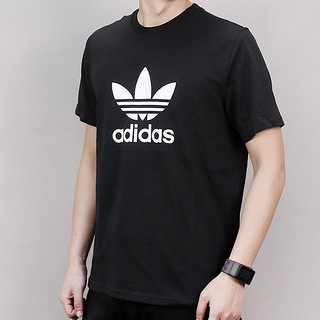 adidas Originals Trefoil T-shirt 男士运动T恤 CW0709 黑色/白色  L