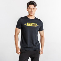SKECHERS 斯凯奇 男士运动T恤 L220M138/0018 黑色