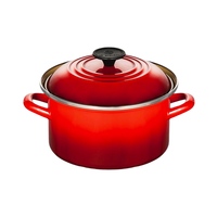 Le Creuset 酷彩 白珐琅钢双耳汤锅 红色 18cm