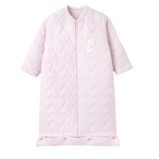 yeehoo英氏187a5479婴童夹棉保暖长袖睡袋樱花粉7540cm