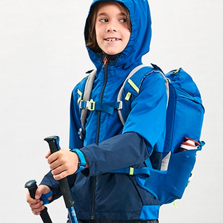 DECATHLON 迪卡侬 MH500 儿童徒步防水夹克冲锋衣 8529679 蓝色 125cm