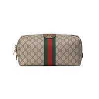 Gucci 古驰 OPHIDIA系列GG帆布红绿条纹手拿包572767-9IK3T-8745 棕色