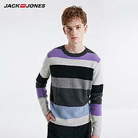 Jack Jones 杰克琼斯 219125503 男士含羊毛条纹圆领针织衫