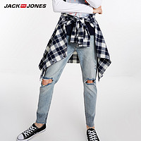 JackJones 杰克琼斯 218332528 男款破牛仔九分裤