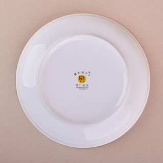 万毅家用盘子 陶瓷饭盘(8英寸)绿意盎然中式深盘子(6只装)