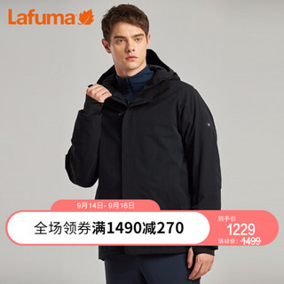 LAFUMA乐飞叶棉服男士 冬季户外防风时尚电发热保暖外套 LMJU9CM90 黑色BK 180/100A(50)