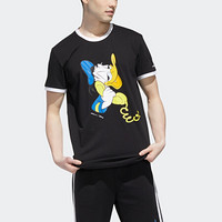 阿迪达斯官网 adidas neo Disney唐老鸭男装运动短袖GJ5632 黑色/白 A/2XL(185/108A)