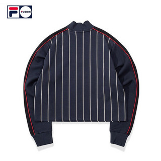 FILA FUSION 斐乐 女子套头卫衣 2020秋季新款立领拉链潮流棒球服 深黛蓝-NV 165/84A/M