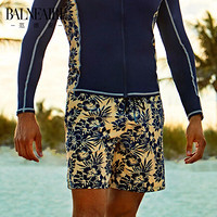 范德安(BALNEAIRE)五分泳裤男 速干印花男士泳裤平角 温泉宽松海边沙滩裤 图片色 L