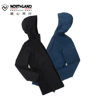 诺诗兰（NORTHLAND）GORE-TEX®男式单层冲锋衣2020新款透气冲锋外套男防风户外连帽风衣男 纯黑色180XXL