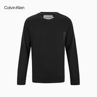 CK Jeans 2020秋冬款 男装纯棉立体LOGO时尚卫衣 J316387 BEH-黑色 M