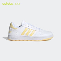 阿迪达斯官网 adidas neo HOOPS 2.0 女鞋休闲运动鞋G55065 白/黄 36.5(225mm)