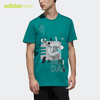 阿迪达斯官方 adidas neo M FAV PHOTO TEE男子短袖上衣EA3526 绿/绿 A/L(180/100A)