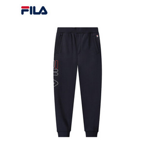 FILA 斐乐官方男子针织长裤2020秋冬新款大LOGO经典时尚裤装 传奇蓝-NV 190/96A/XXXL