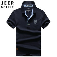 吉普JEEP POLO衫男短袖2020年秋季夏中青年男士翻领T恤上衣男装 XYL26891 宝蓝 L