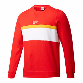 Reebok运动健身5 Element Sweat Shirt男女卫衣JDT47 GF3164_红色白色/黄色 A/M