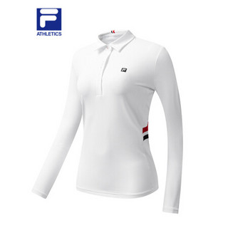 FILA ATHLETICS 斐乐 女子长袖POLO 2020秋季新款专业运动休闲服 标准白-WT 165/84A/M