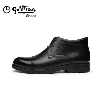 金利来（goldlion）男鞋都市正装时尚英伦休闲舒适保暖靴子59684005101B-黑色-41码