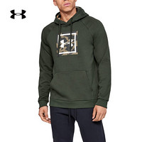 安德玛官方UA Storm Rival男子运动抓绒连帽卫衣Under Armour1345636 绿色310 L